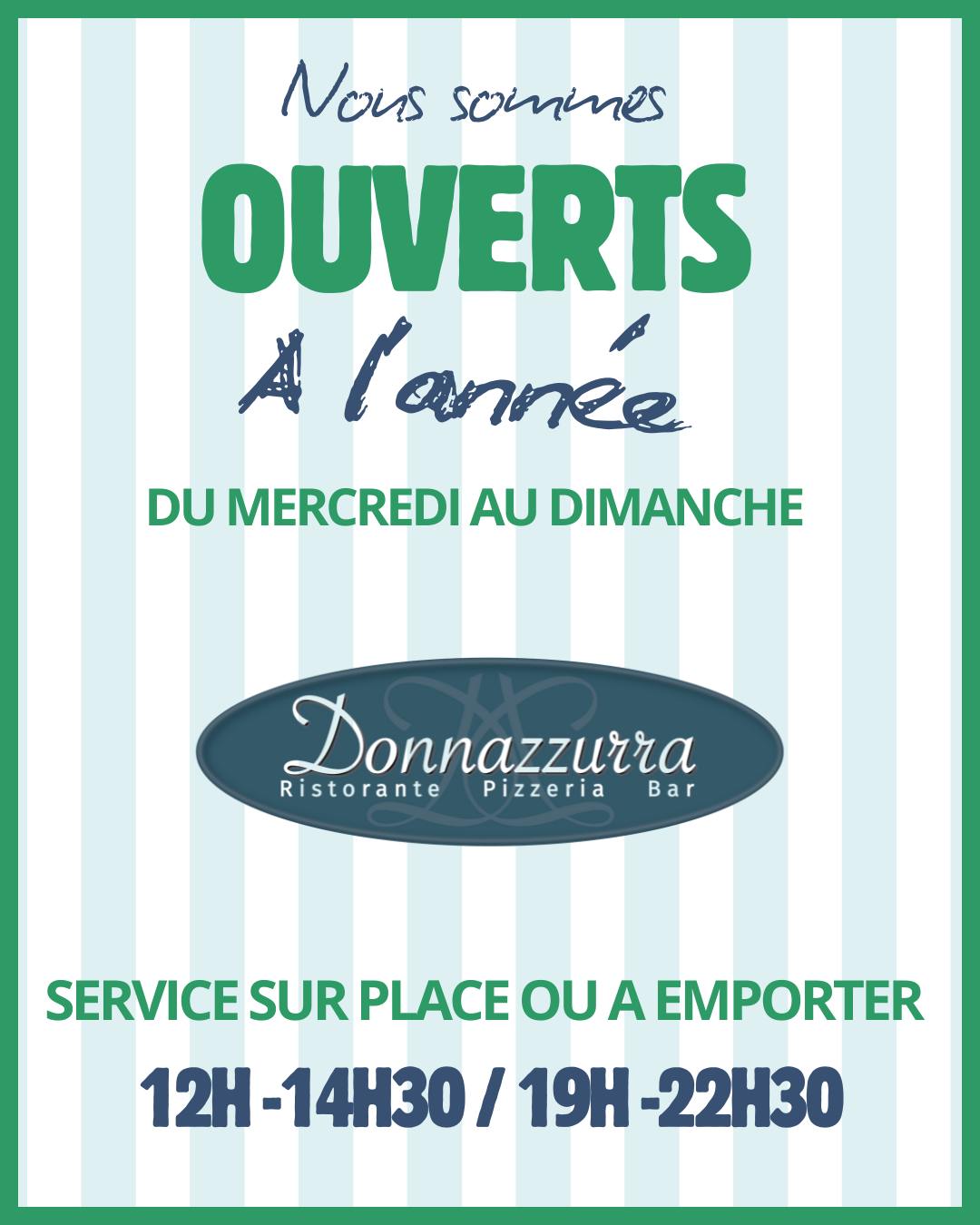🍝 Bonne nouvelle ! 🇮🇹

Votre restaurant italien préféré est ouvert toute l’année pour vous régaler !

📅 Du mercredi au dimanche 
🕛 12h - 14h30 / 19h-22h30
🍽️ Sur place ou à emporter

Que ce soit pour un déjeuner gourmand, un dîner en amoureux ou une pizza à savourer chez vous, notre équipe vous accueille avec le sourire et toute la saveur de l’Italie ❤️

📍Carrefour de la Croisée 85440 Talmont Saint Hilaire
☎️ 02 51 96 70 66

À très bientôt autour d’un beau plat aux saveurs italiennes ! 🇮🇹✨