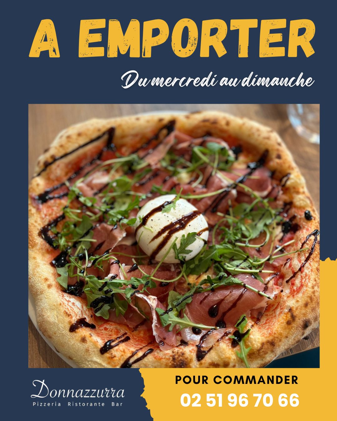 🍕 Soirée match, entre amis ou flemme du dimanche soir ?

On s’occupe de tout 🇮🇹✨

Chez Donnazzurra, vos plats italiens préférés se dégustent aussi à la maison ❤️
Pizzas croustillantes, pâtes fraîches maison, lasagnes fondantes… il y en a pour tous les gourmands 🍝🔥

📦 À emporter, simple et rapide :
➡️ Commandez
➡️ Récupérez
➡️ Régalez-vous 🍷

📍Donnazzurra – Le goût de l’Italie, où que vous soyez 🇮🇹
Carrefour de la Croisée 85440 Talmont Saint Hilaire
☎️ 02 51 96 70 66
🕓 À emporter tous les jours du mercredi midi au dimanche soir

#Donnazzurra #TakeAway #PizzaTime #PastaLovers #LasagnesMaison #CuisineItalienne #SoiréeMatch #MadeInItaly #ÀEmporter #BonAppetit