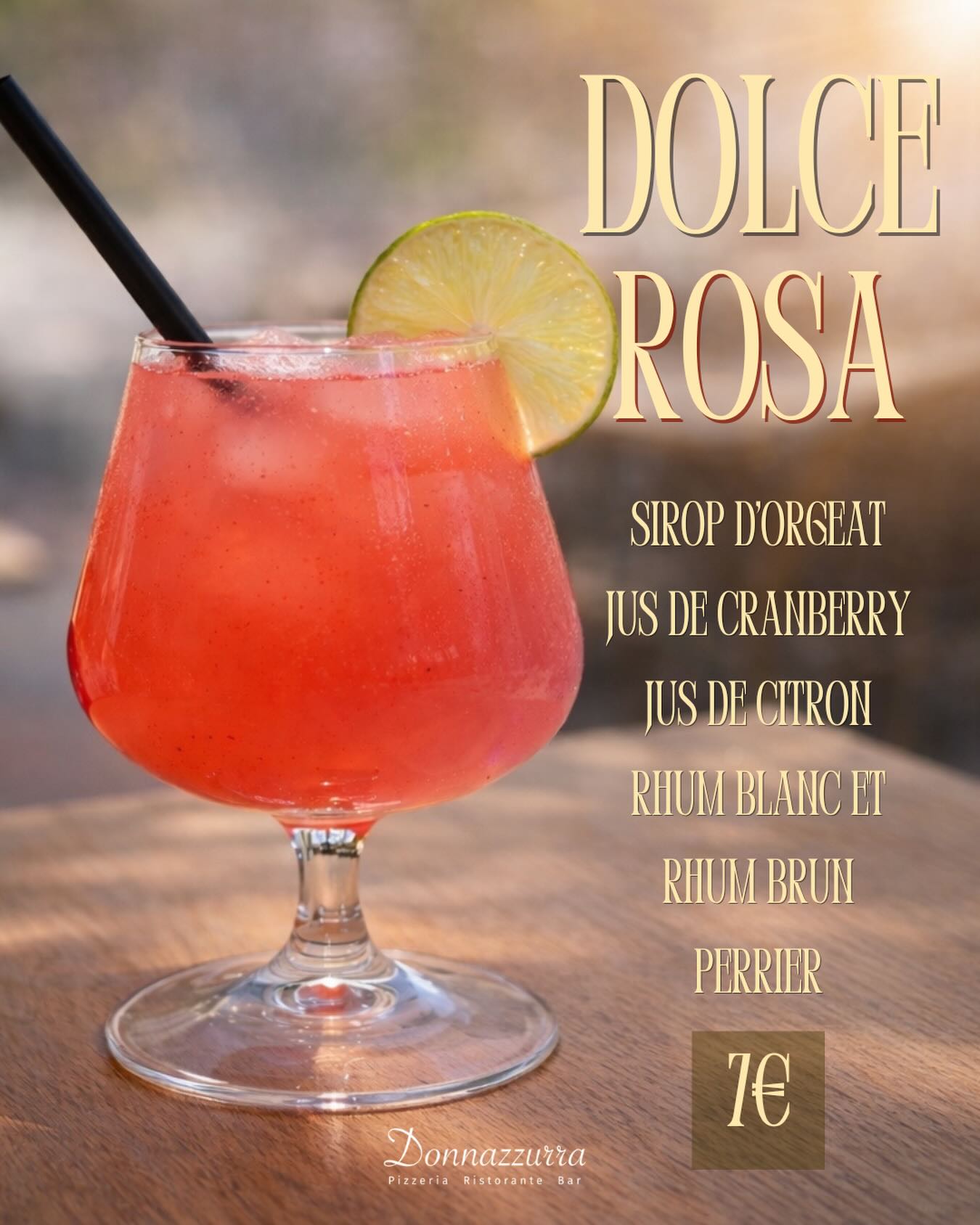 Venez découvrir notre nouveau cocktail du moment ! Le Dolce Rosa est disponible à partir de cette semaine à la Donnazzurra ! 🍹Un cocktail rafraîchissant tout en subtilité.